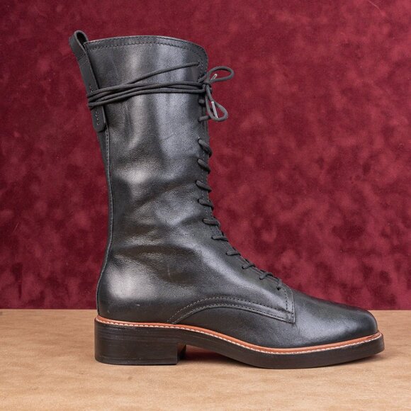 Reformation Women Ada Lace-up Zip Mid calf Combat Boots sz 8 - Picture 5 of 8